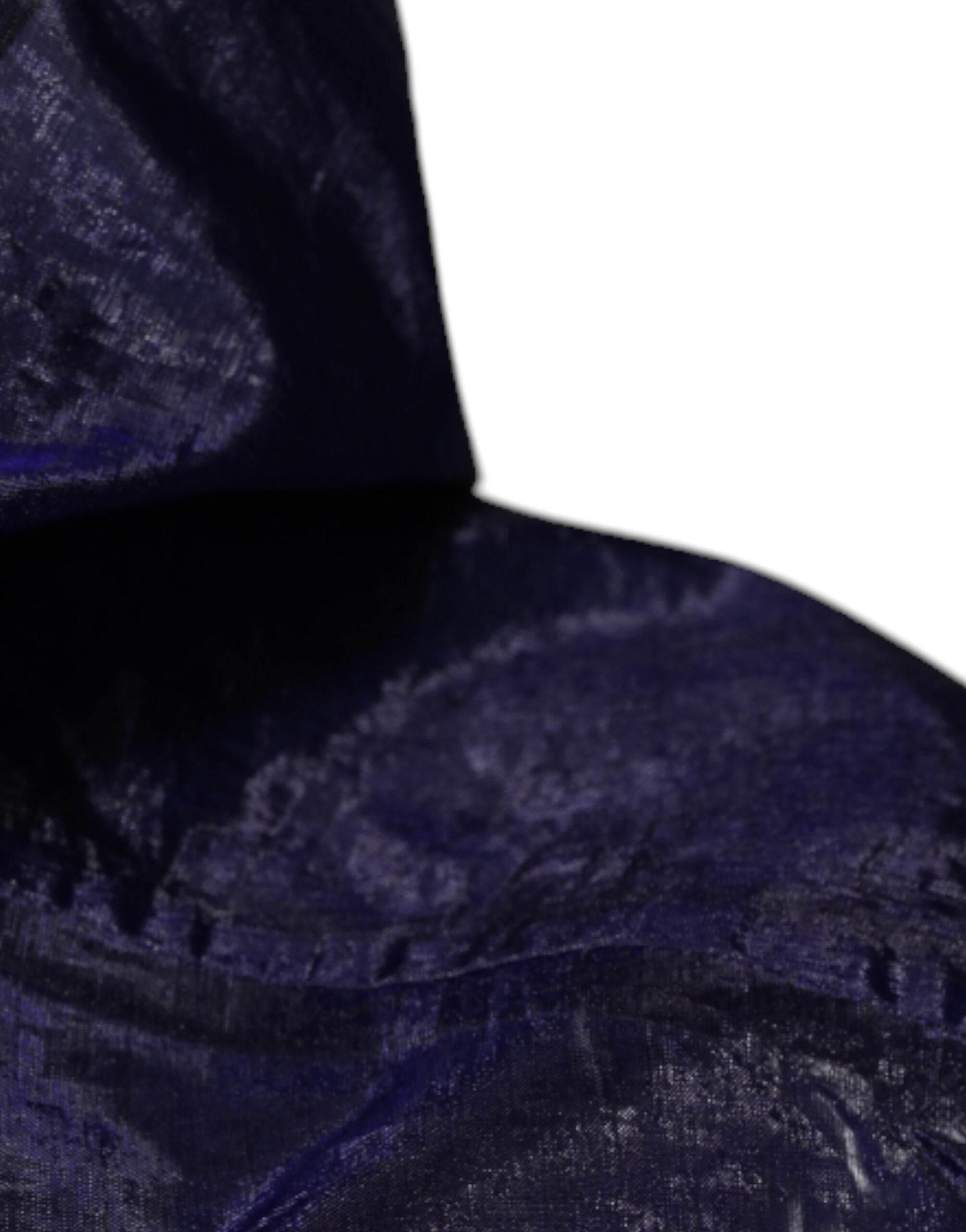 Dolce & Gabbana Dark Blue Cotton Hooded Men Raincoat Jacket - Hilstor