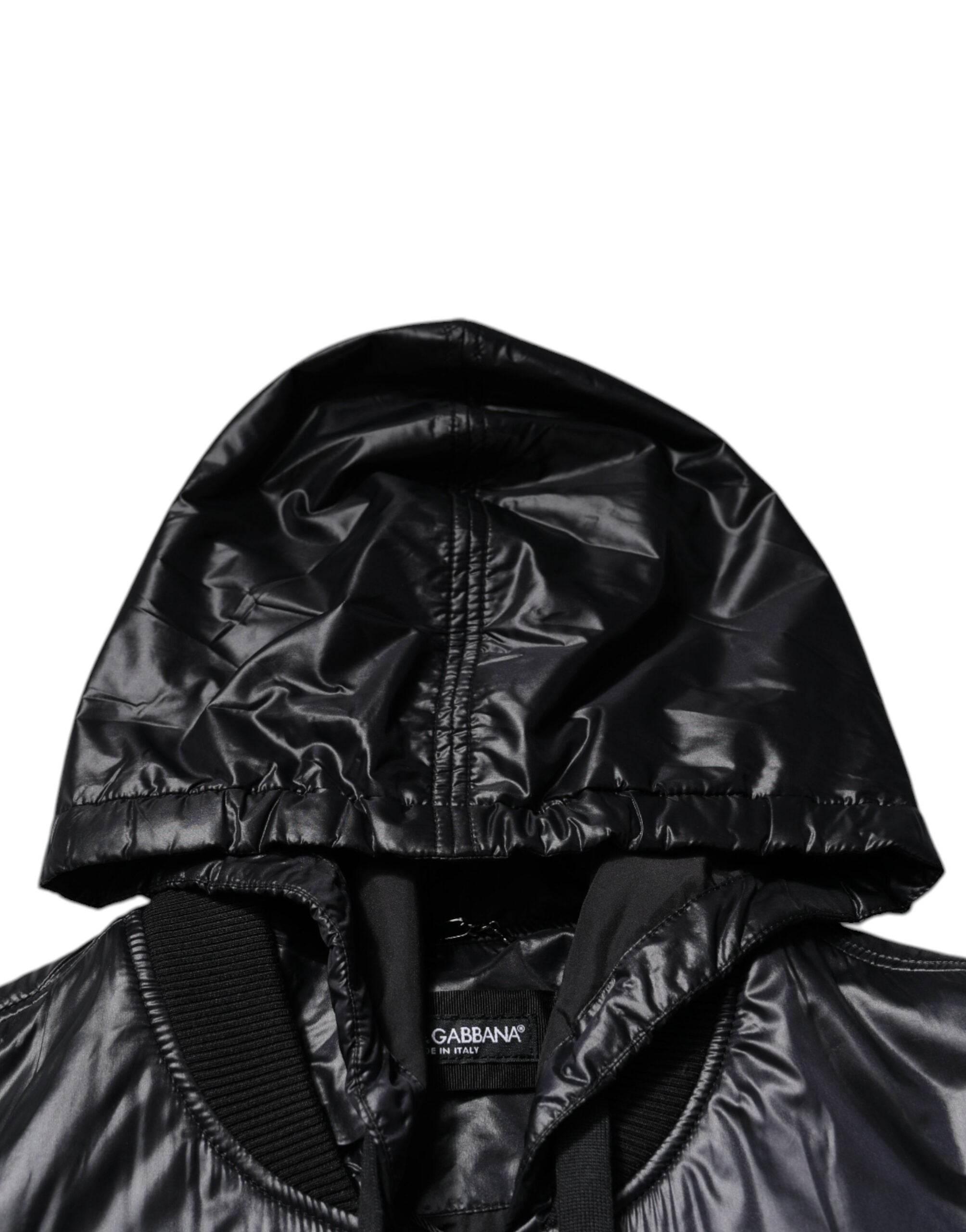 Dolce & Gabbana Black Nylon Hooded Full Zip Blouson Jacket - Hilstor