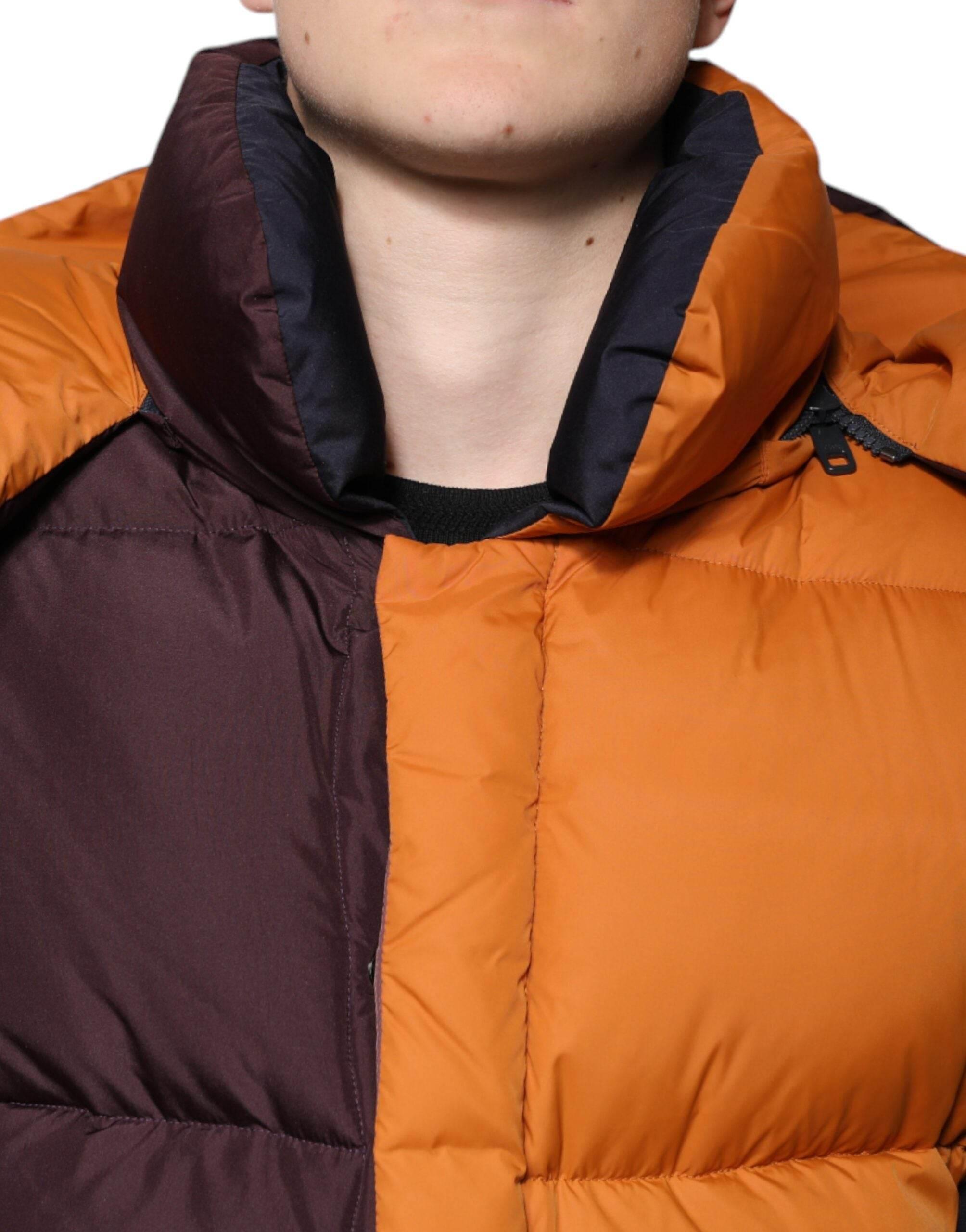 Dolce & Gabbana Multicolor Quilted Hooded Puffer Jacket - Hilstor