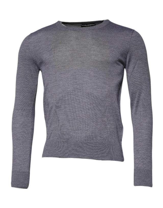 Dolce & Gabbana Gray Cashmere Crew Neck Pullover Sweater - Hilstor
