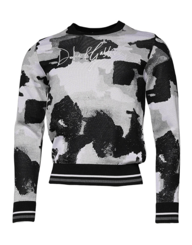 Dolce & Gabbana Multicolor Camouflage Crew Neck Men Pullover Sweater - Hilstor