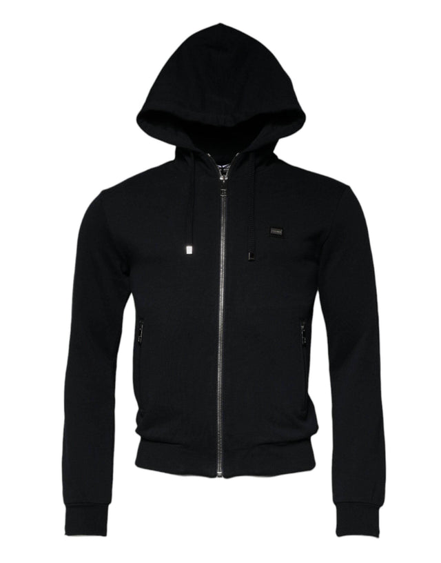 Dolce & Gabbana Blue Logo Full Zip Hooded Sweatshirt Sweater - Hilstor