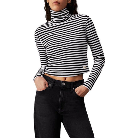 Calvin Klein Jeans Black And White Cotton Tops & T-Shirt - Hilstor