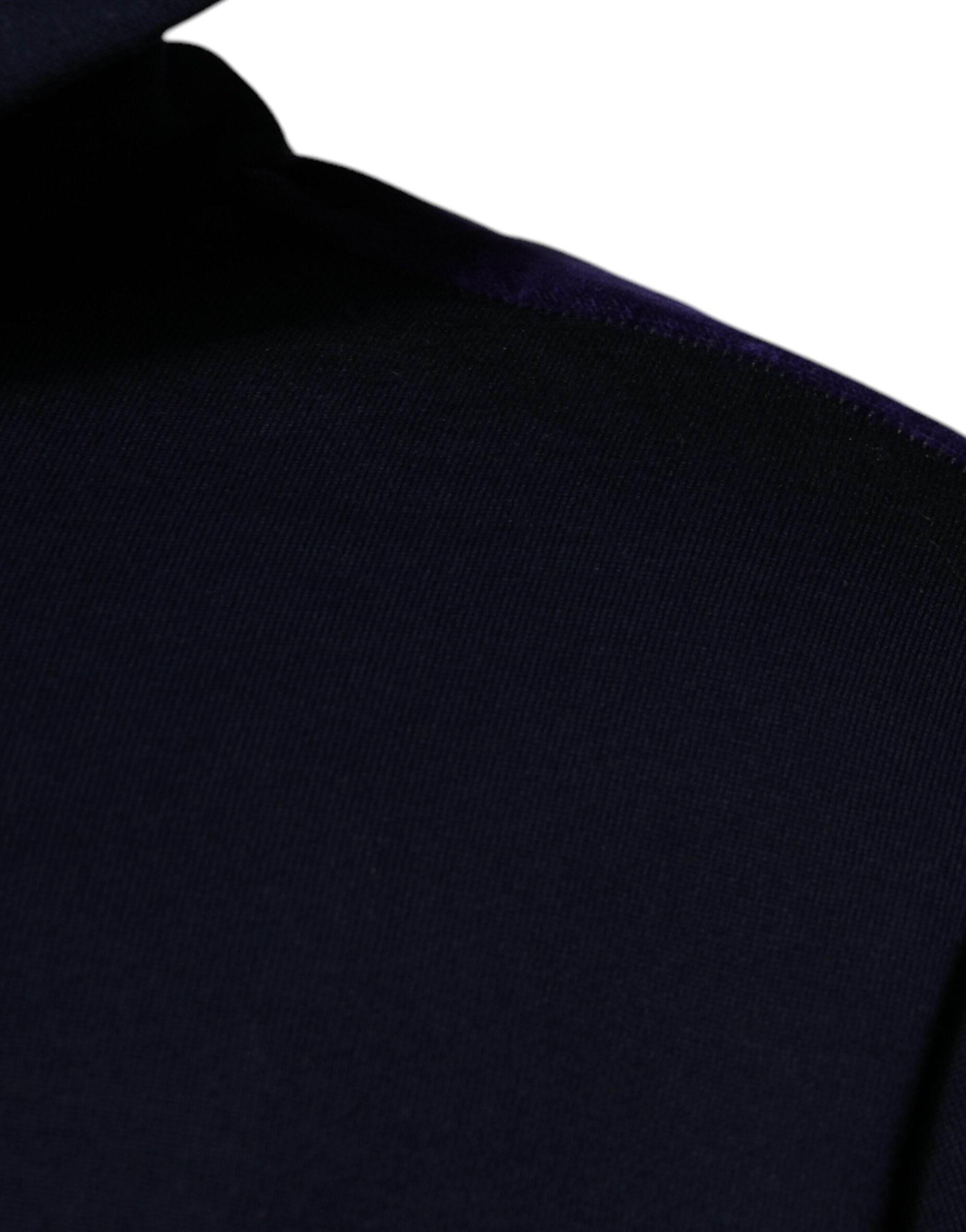 Dolce & Gabbana Blue Crown Cotton Hooded Sweatshirt Sweater - Hilstor