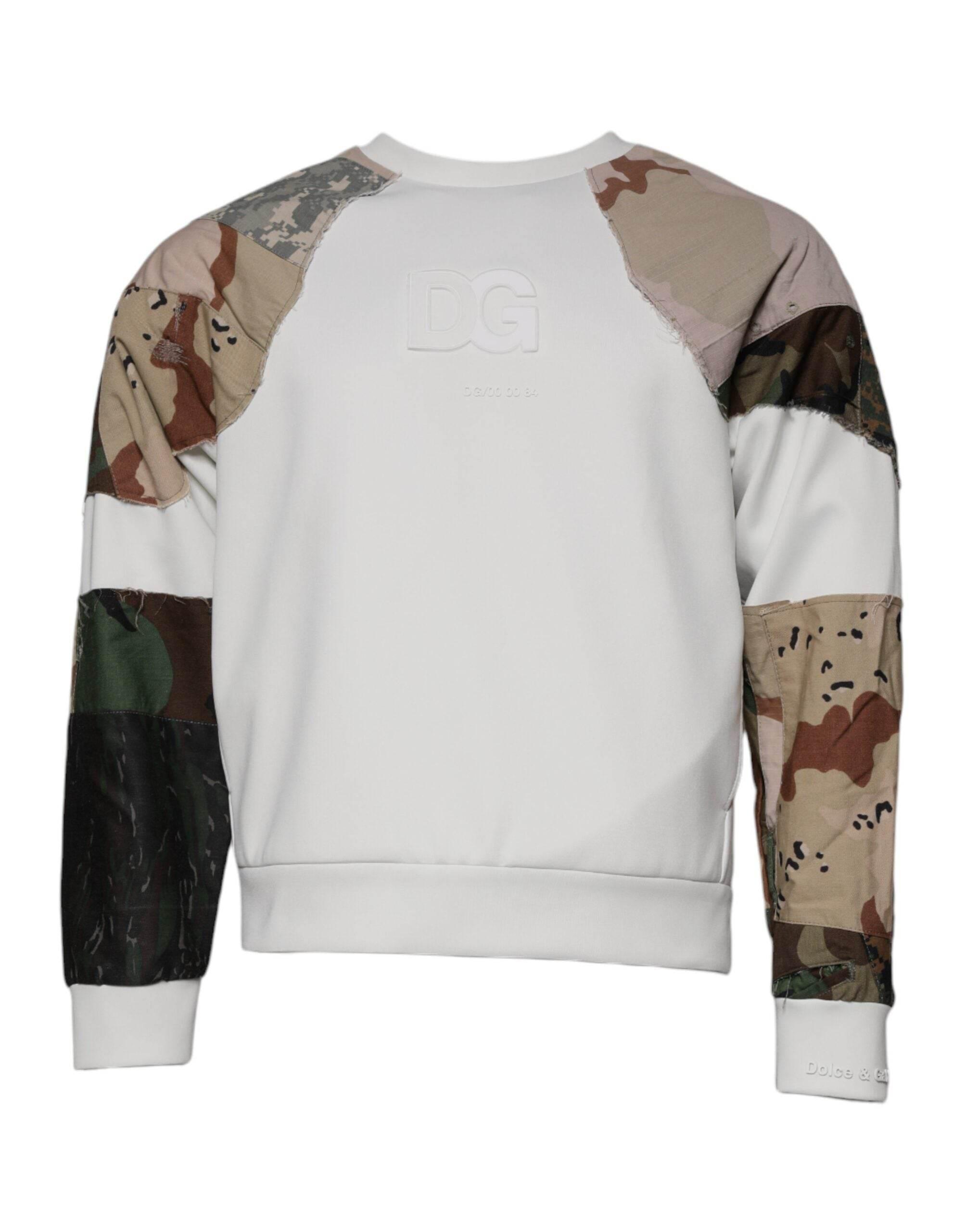 Dolce & Gabbana Multicolor Patchwork Cotton Crew Neck Sweater - Hilstor
