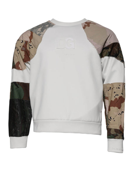 Dolce & Gabbana Multicolor Patchwork Cotton Crew Neck Sweater - Hilstor