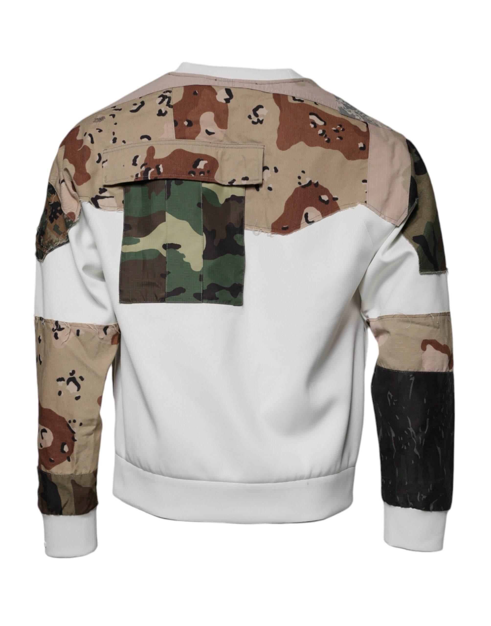Dolce & Gabbana Multicolor Patchwork Cotton Crew Neck Sweater - Hilstor