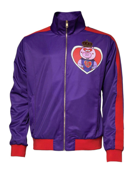 Dolce & Gabbana Purple Year Of The Pig Full Zip Bomber Sweater - Hilstor