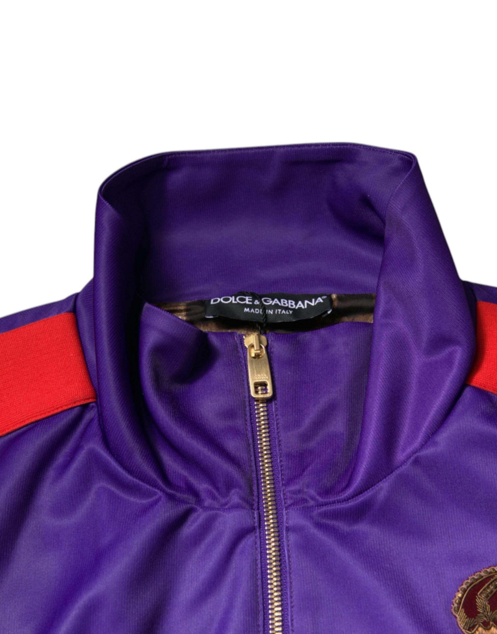 Dolce & Gabbana Purple Year Of The Pig Full Zip Bomber Sweater - Hilstor