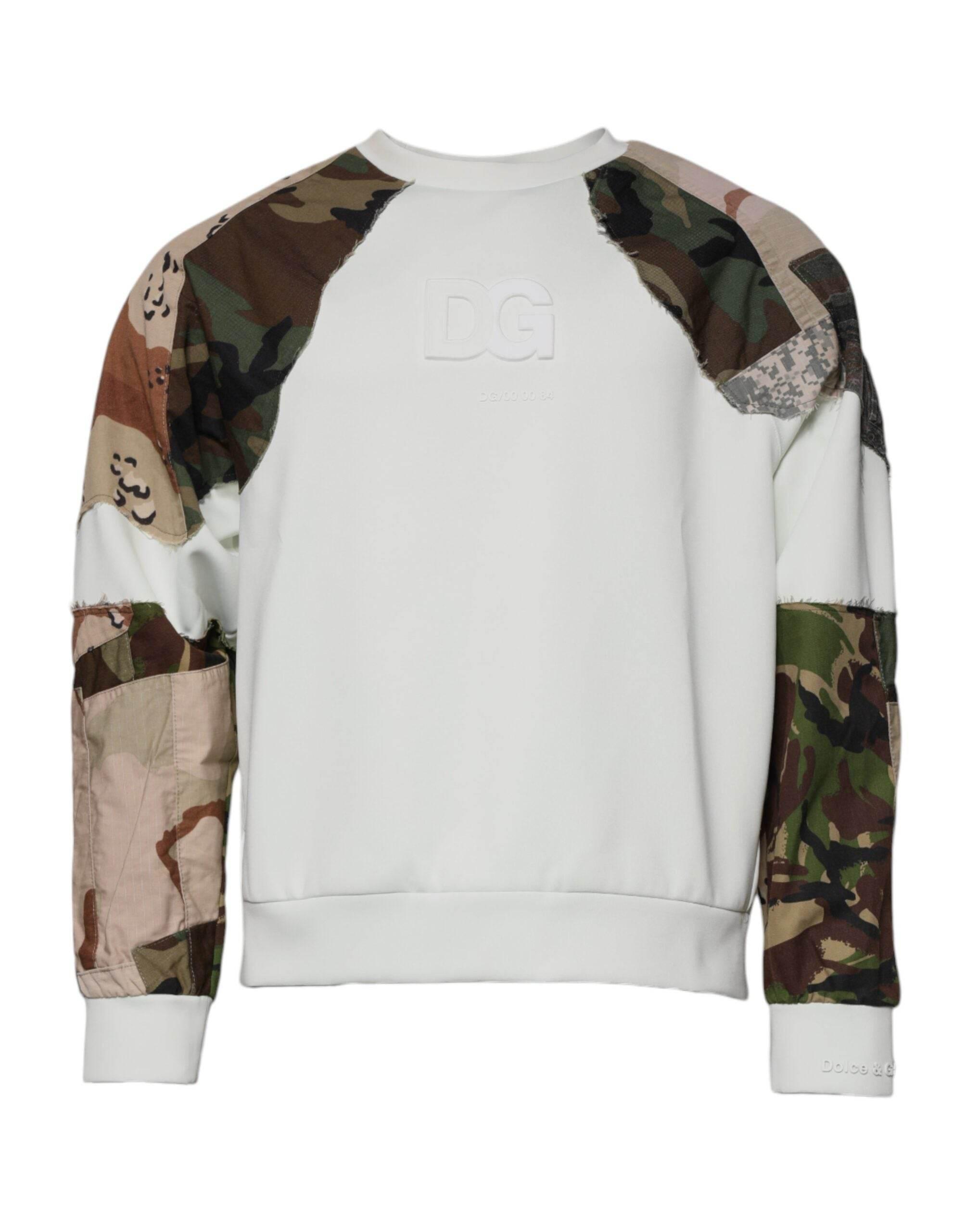 Dolce & Gabbana Multicolor Patchwork Cotton Crew Neck Sweater - Hilstor