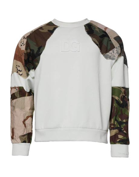 Dolce & Gabbana Multicolor Patchwork Cotton Crew Neck Sweater - Hilstor