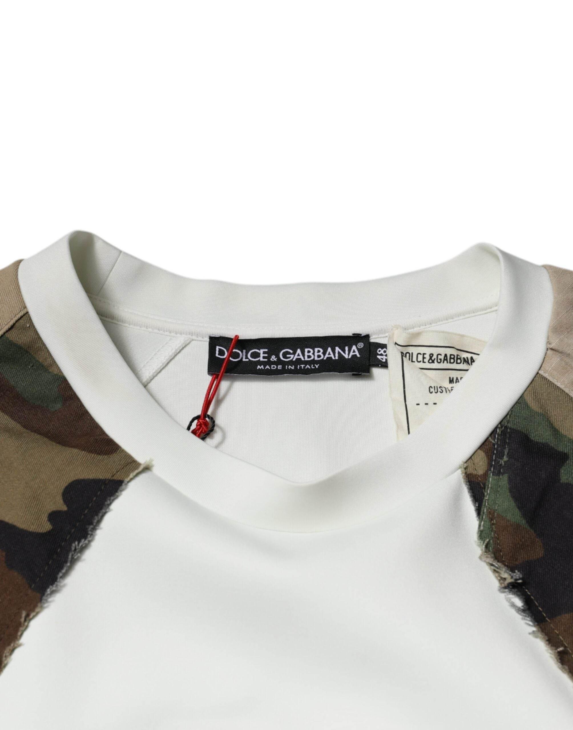 Dolce & Gabbana Multicolor Patchwork Cotton Crew Neck Sweater - Hilstor