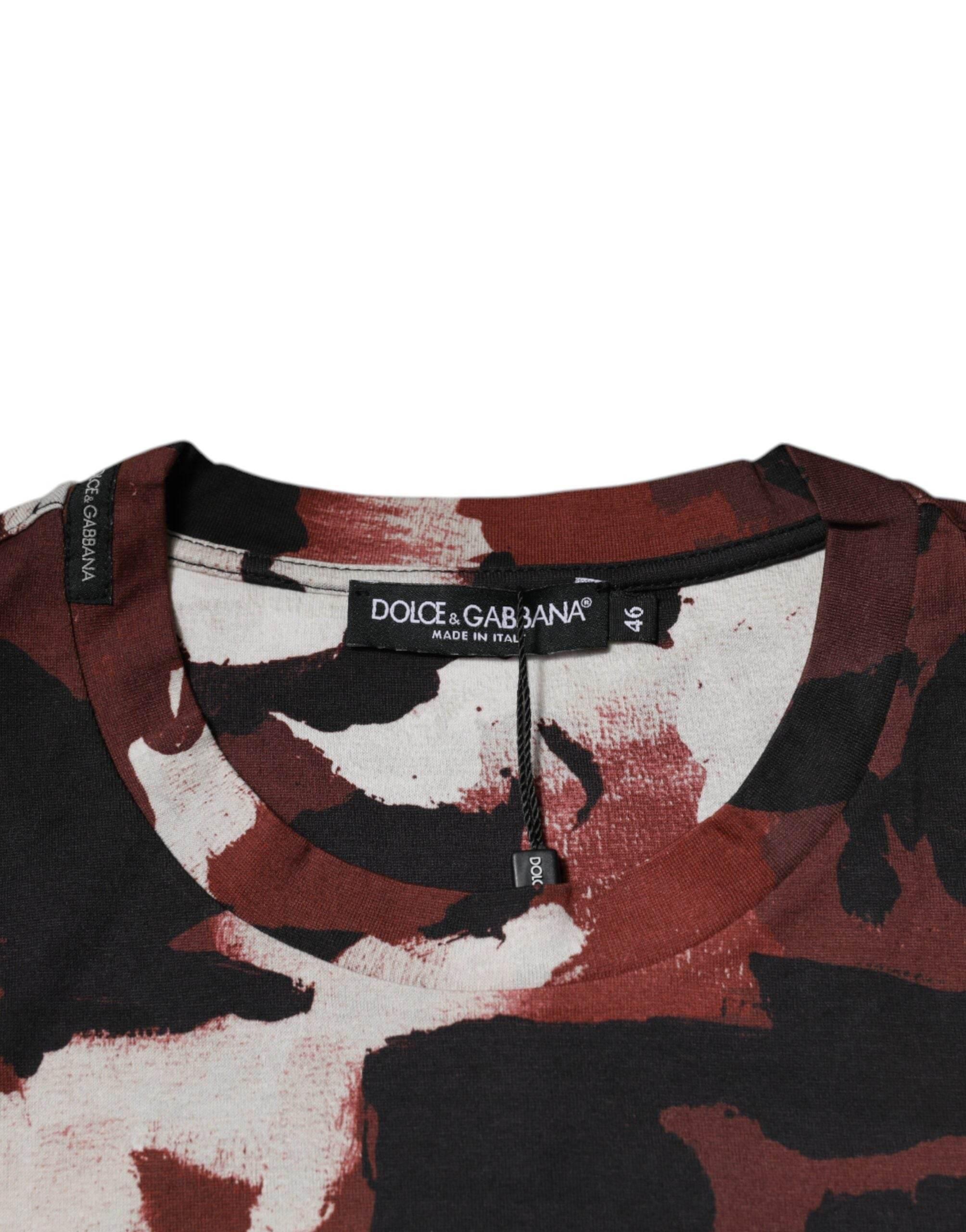 Dolce & Gabbana Multicolor Camouflage Crew Neck T-shirt - Hilstor