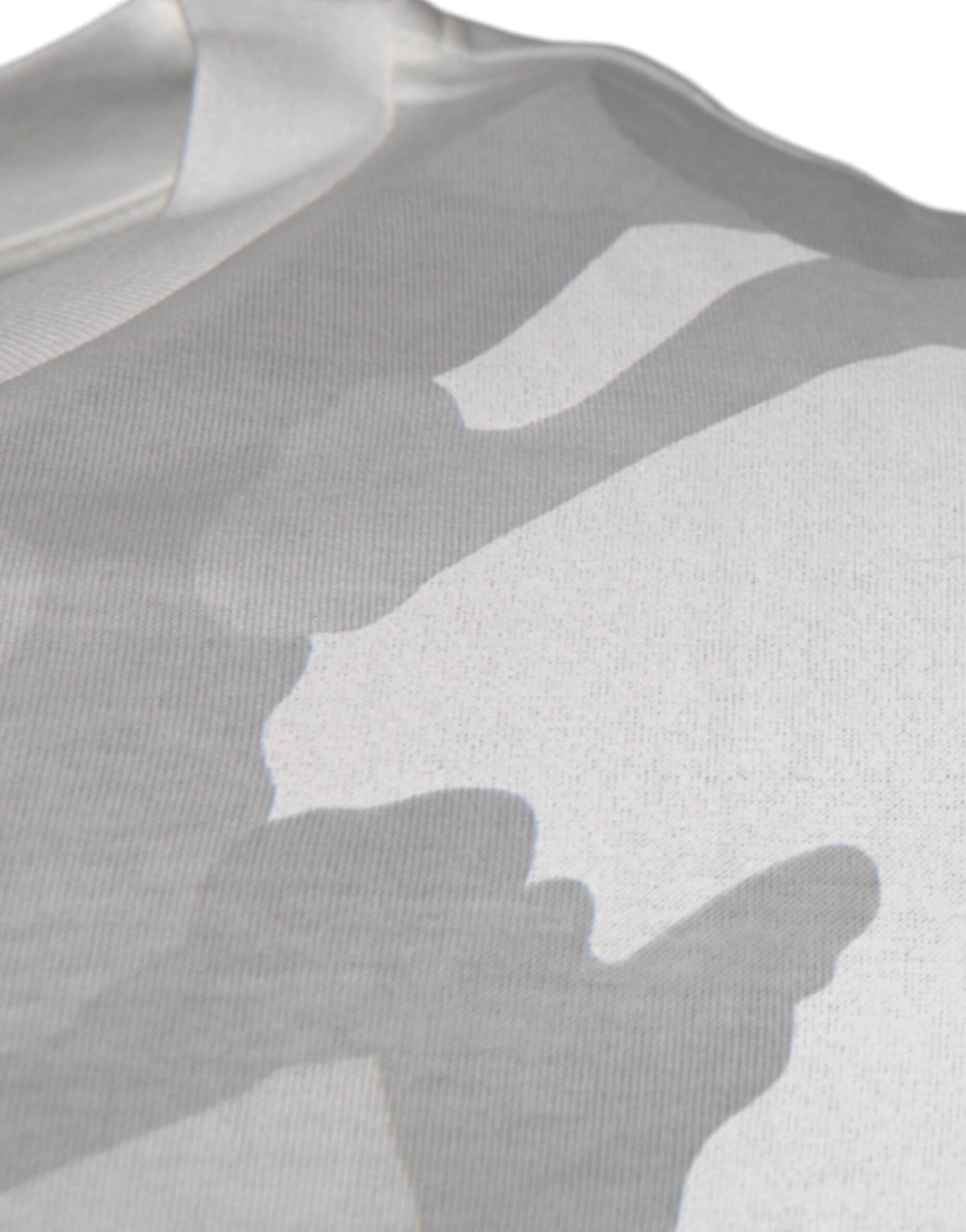 Dolce & Gabbana White Gray Camouflage Cotton Crew Neck T-shirt - Hilstor