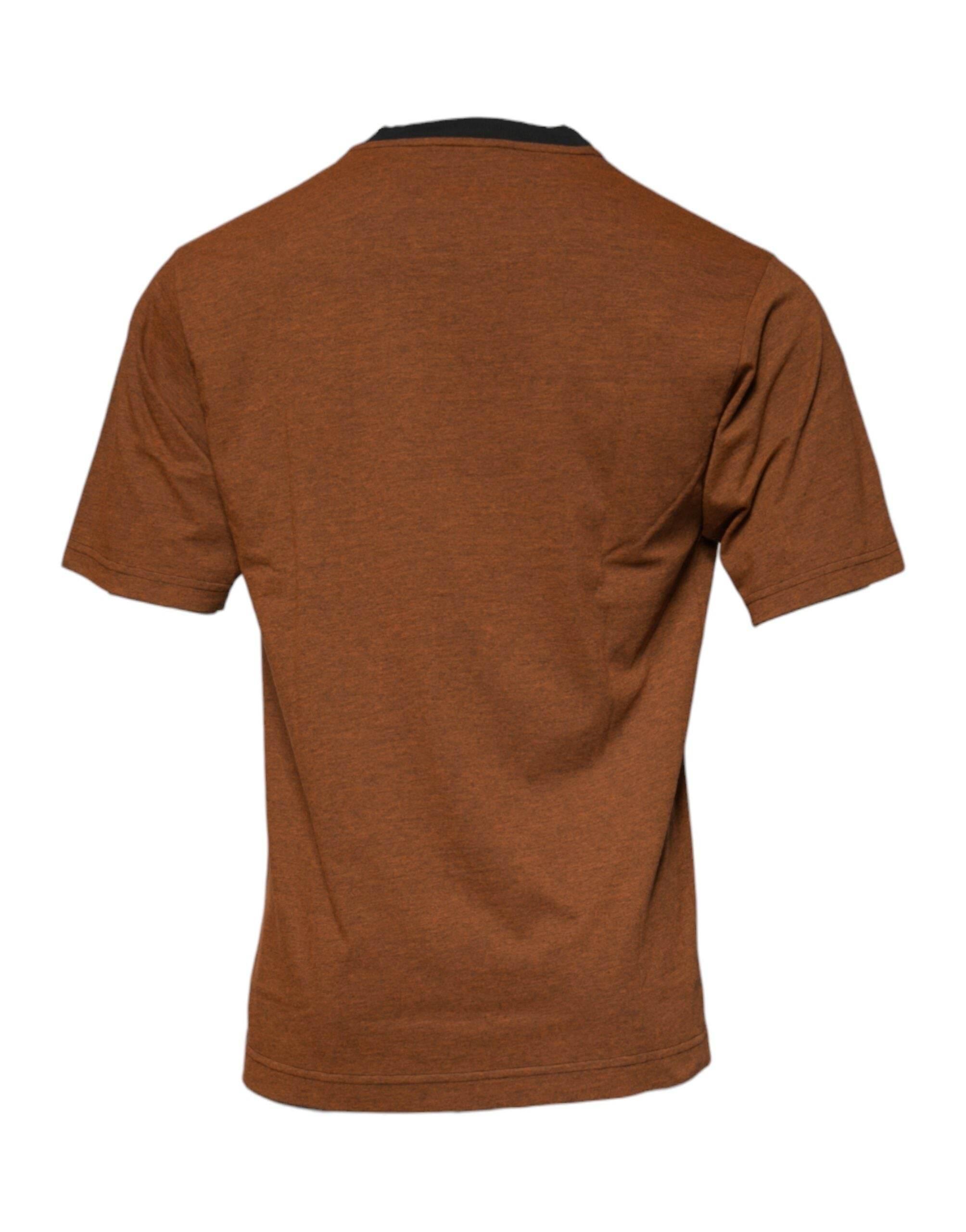 Dolce & Gabbana Brown DG Logo Polyester Crew Neck T-shirt - Hilstor