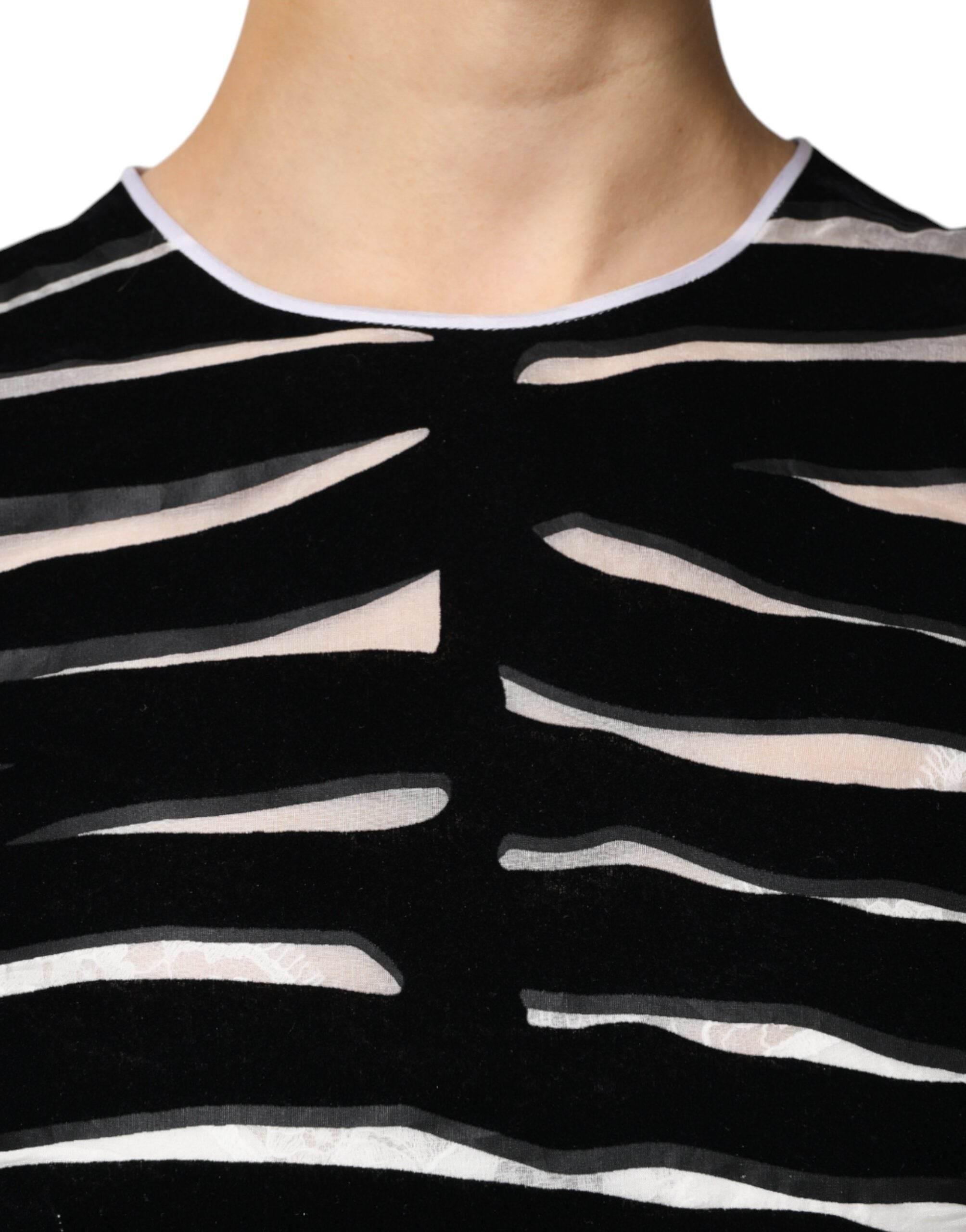 Dolce & Gabbana Black White Zebra A-line Sheath Mini Dress - Hilstor