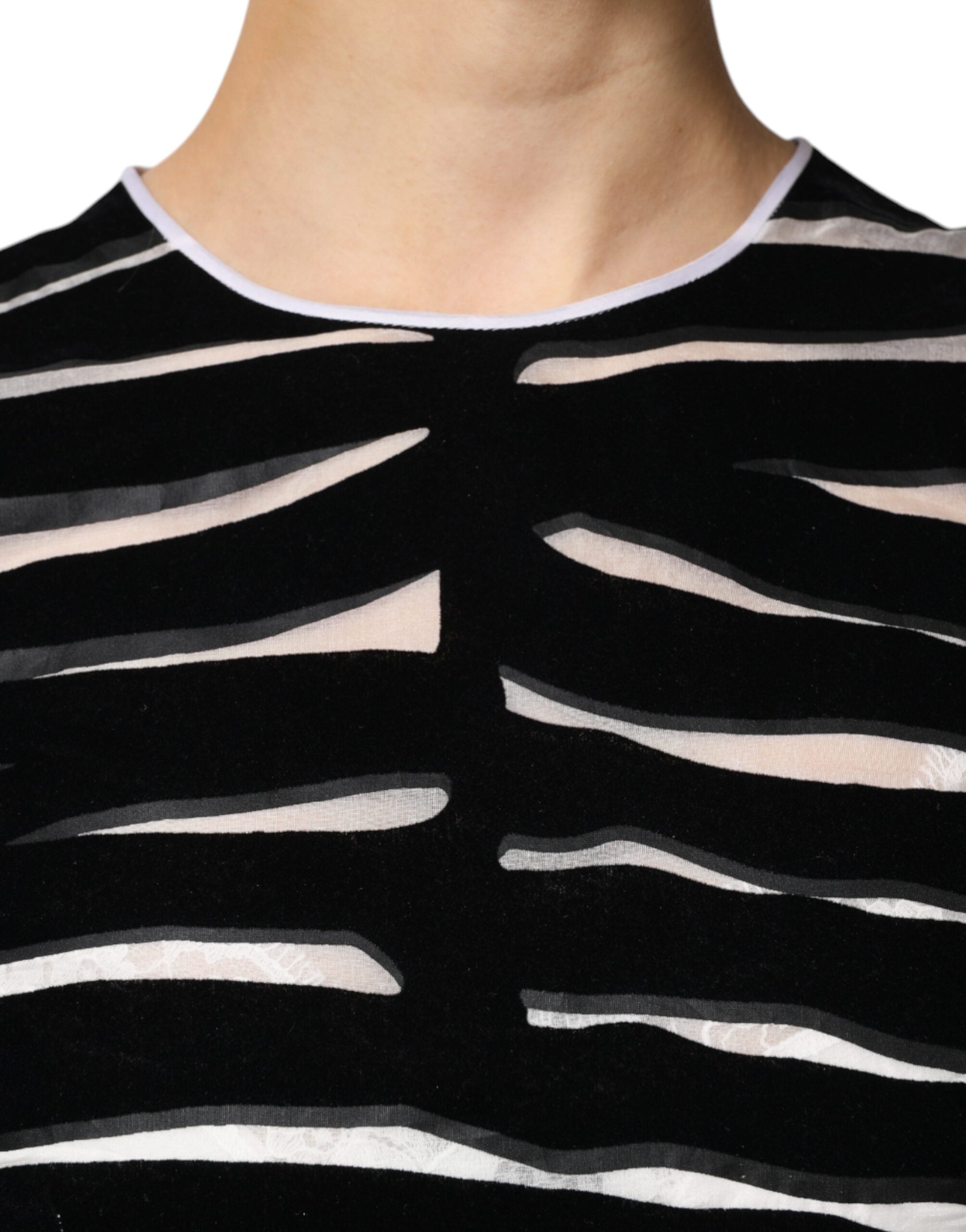Dolce &amp; Gabbana Sort Hvid Zebra A-line Skede Mini Kjole