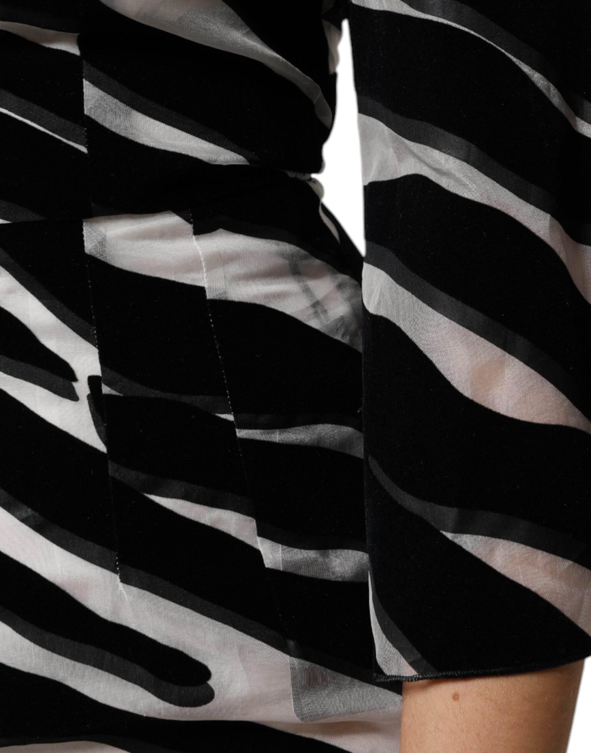 Dolce & Gabbana Black White Zebra A-line Sheath Mini Dress - Hilstor