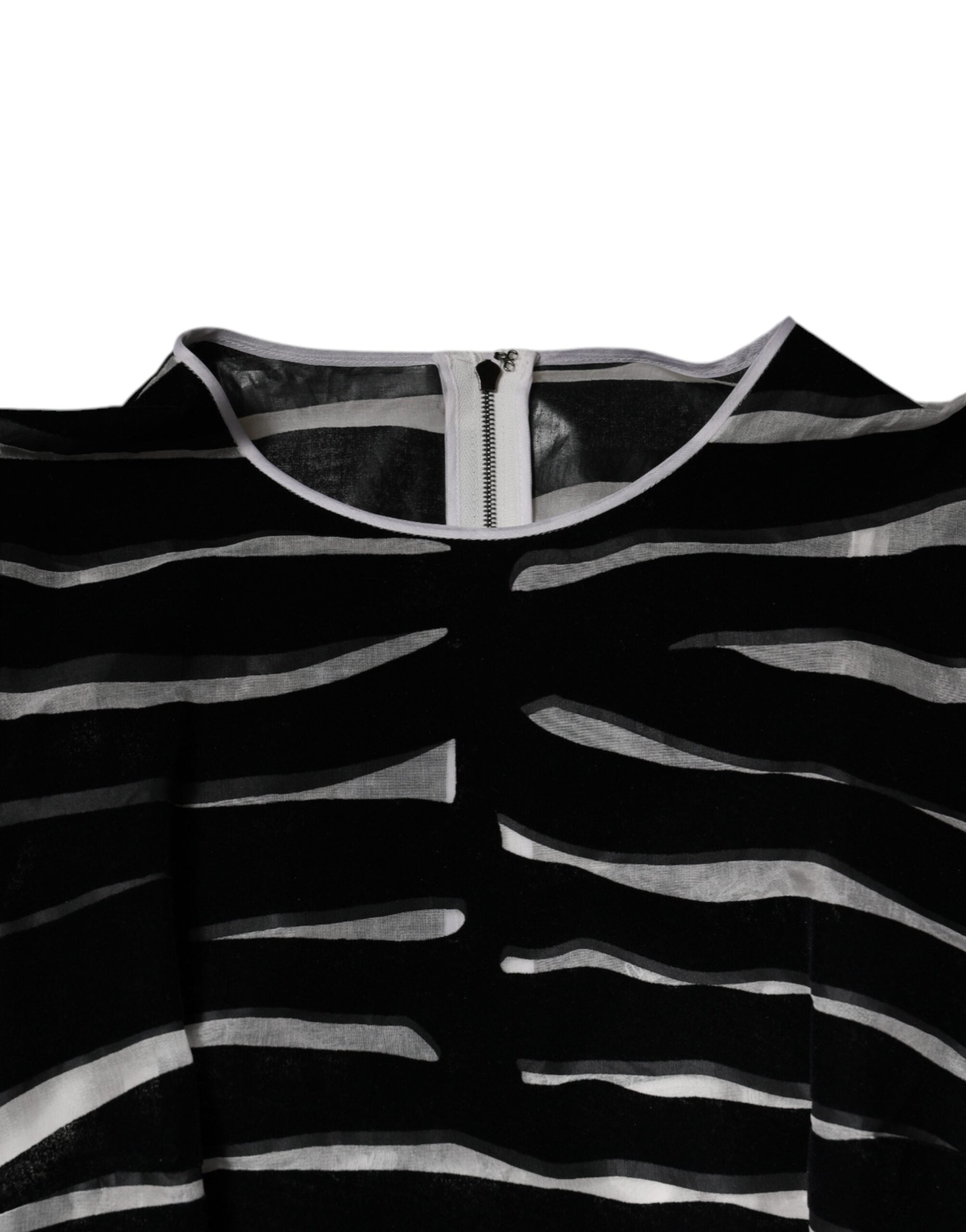 Dolce &amp; Gabbana Sort Hvid Zebra A-line Skede Mini Kjole