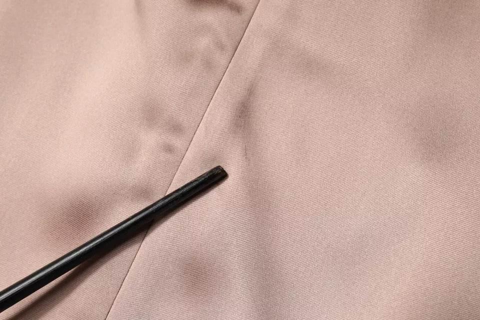 Emporio Armani Pink Satin Long Sleeves Sheath Wrap Mini Dress - Hilstor
