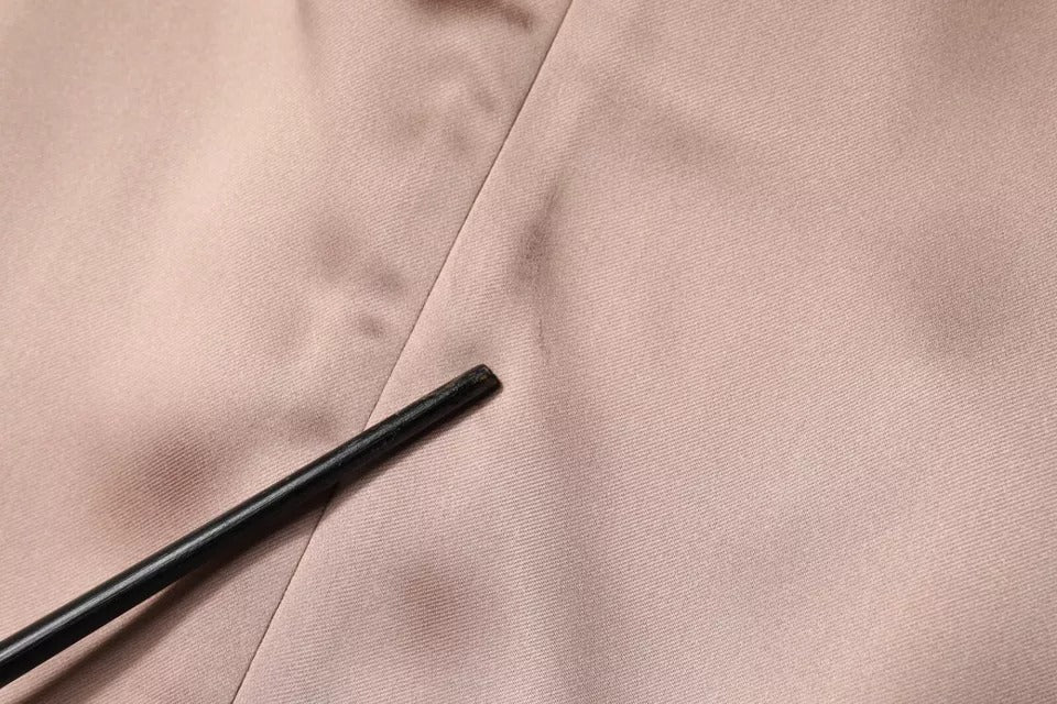 Emporio Armani Pink Satin Langærmet Skede Wrap Mini Kjole