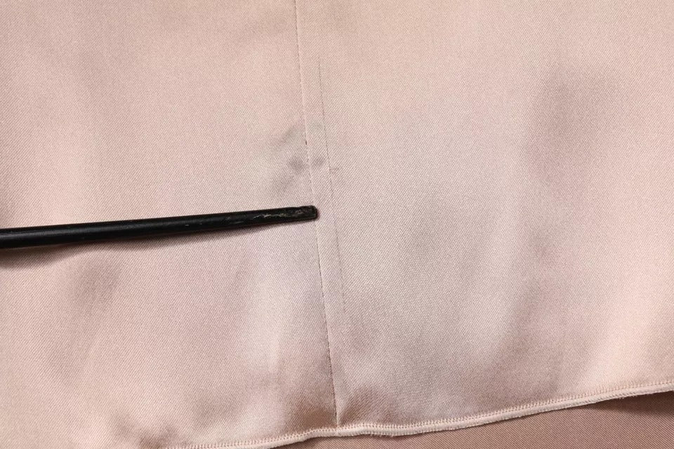 Emporio Armani Pink Satin Langærmet Skede Wrap Mini Kjole
