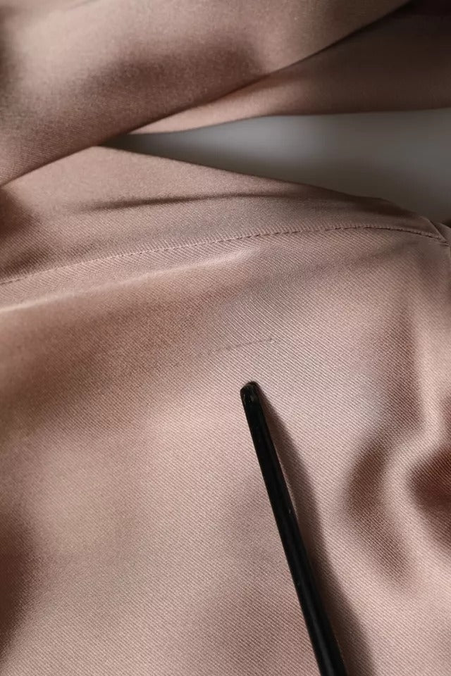 Emporio Armani Pink Satin Langærmet Skede Wrap Mini Kjole