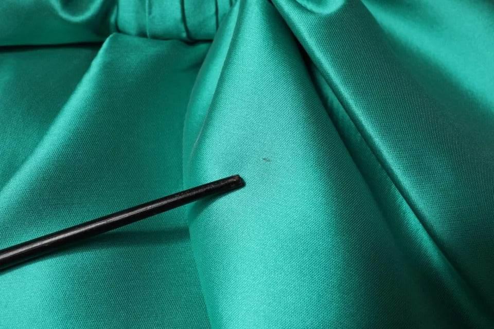 Alberta Ferretti Green Satin Polyester Sleeveless V-neck Layered Dress - Hilstor