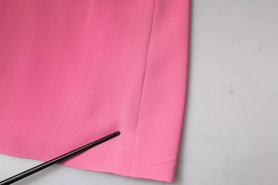 Dondup Pink Viscose Kortærmet Rygløs Skede Mini Kjole