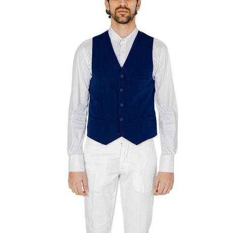 Only & Sons Blue Polyester Vest - Hilstor