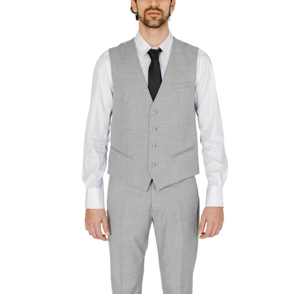 Antony Morato Gray Polyester Waistcoat - Hilstor
