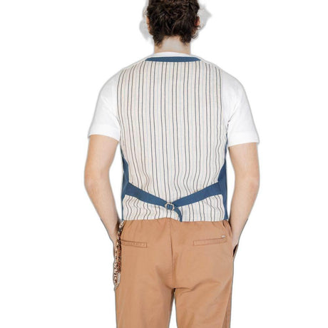 Gianni Lupo Blue Cotton Vest - Hilstor