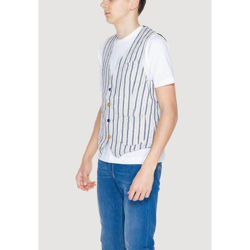 Gianni Lupo Beige Cotton Waistcoat - Hilstor