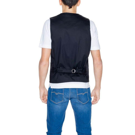 Gianni Lupo Black Cotton Vest - Hilstor