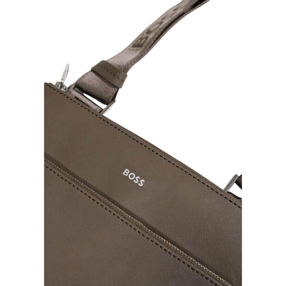 Hugo Boss Green Leather Messenger Bag - Hilstor