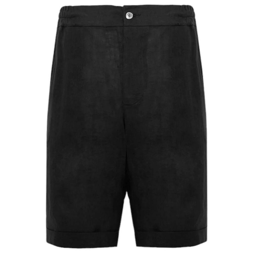 Alpha Studio Black Linen Short - Hilstor
