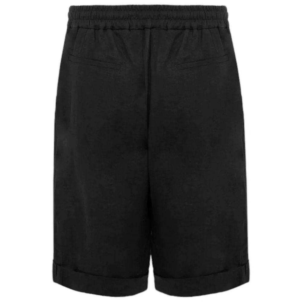 Alpha Studio Black Linen Short - Hilstor