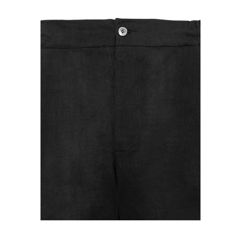 Alpha Studio Black Linen Short - Hilstor