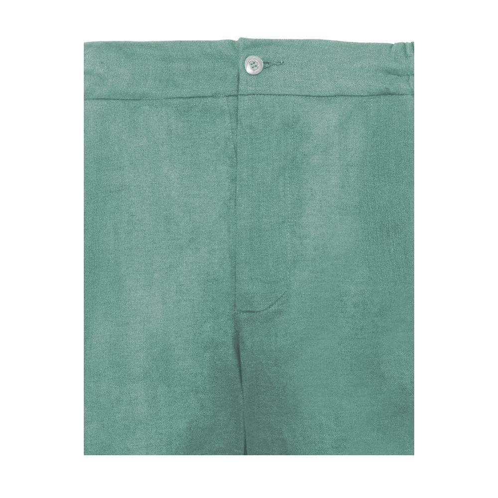 Alpha Studio Green Linen Short - Hilstor