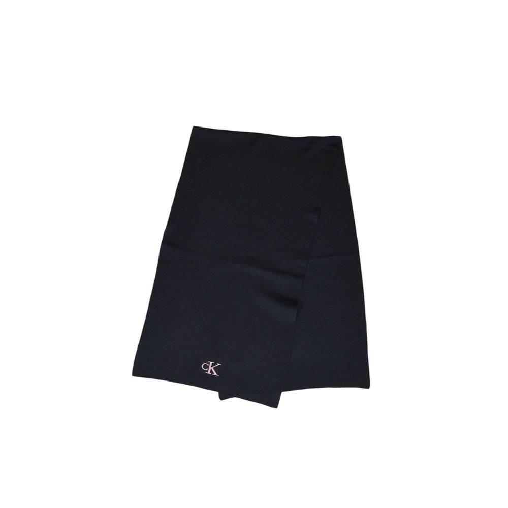 Calvin Klein Black Recycled Polyester Scarf - Hilstor