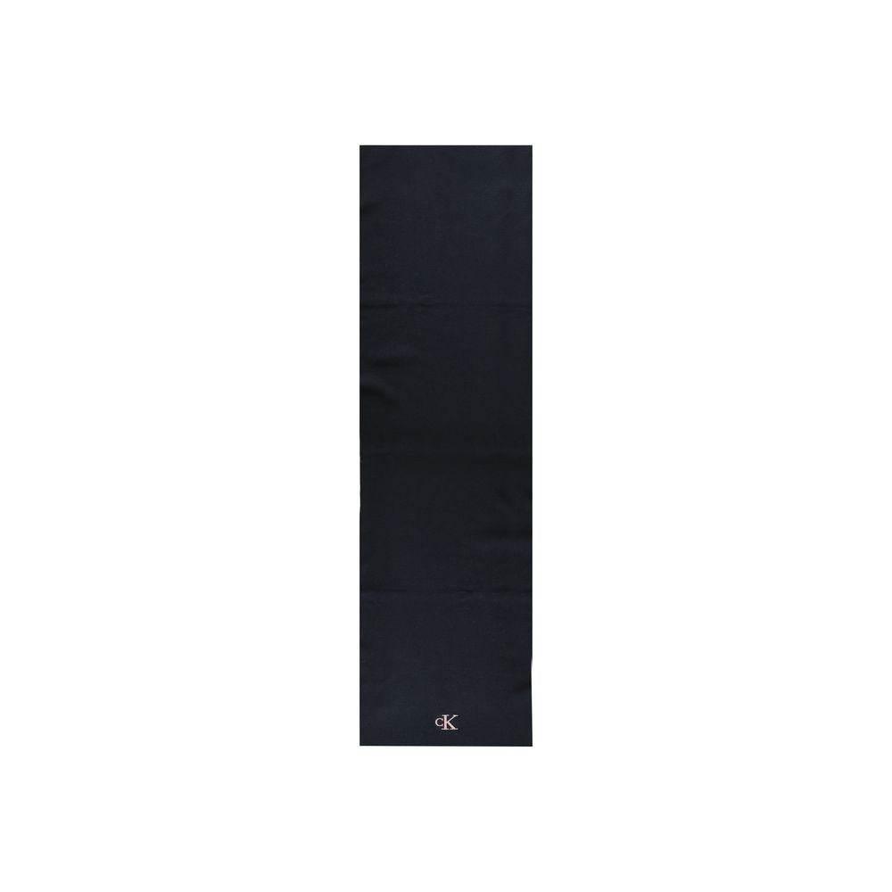 Calvin Klein Black Recycled Polyester Scarf - Hilstor