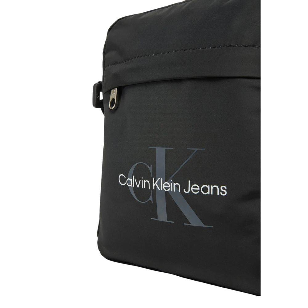 Calvin Klein Jeans Black Recycled Polyester Messenger Bag - Hilstor