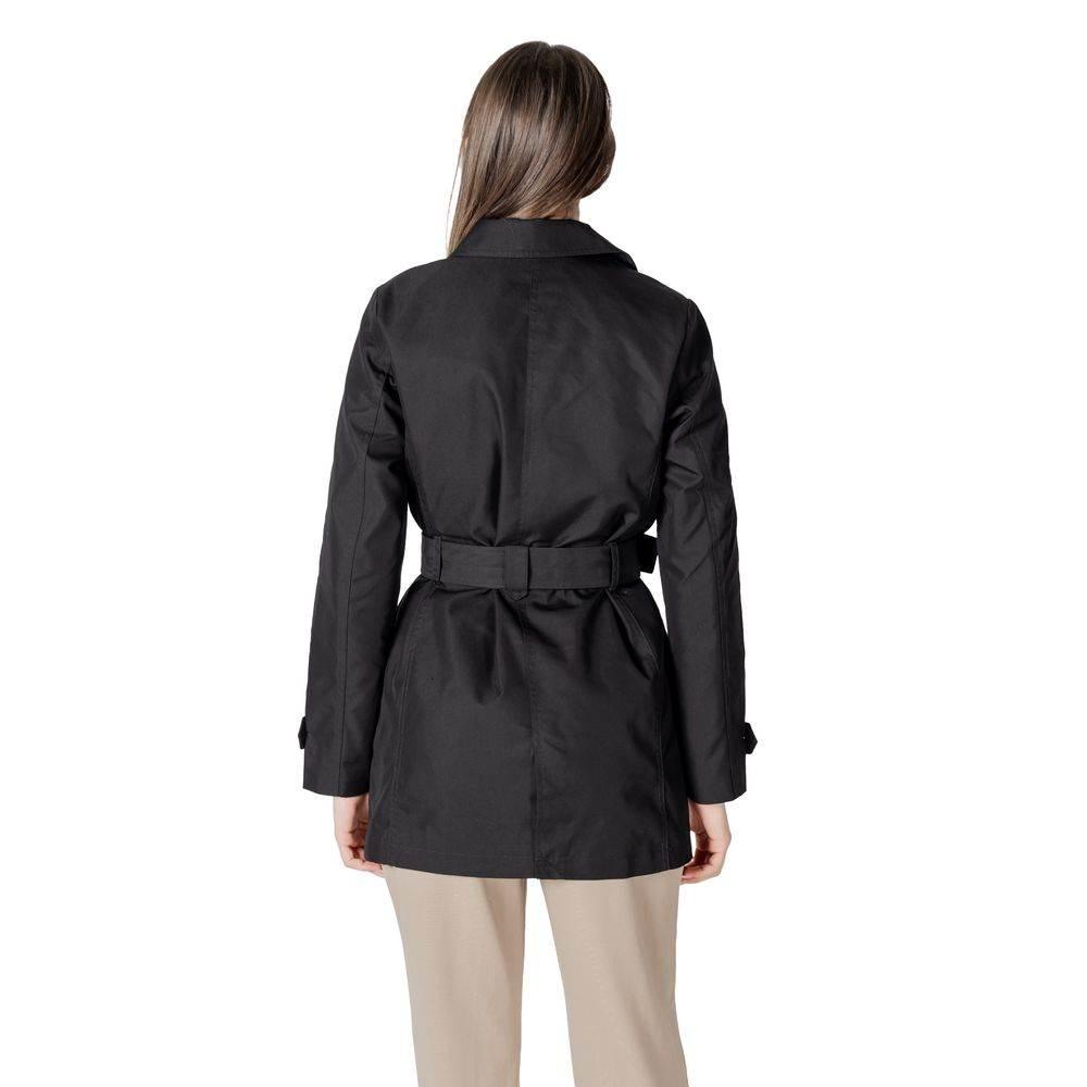 Street One Black Cotton Jackets & Coat - Hilstor