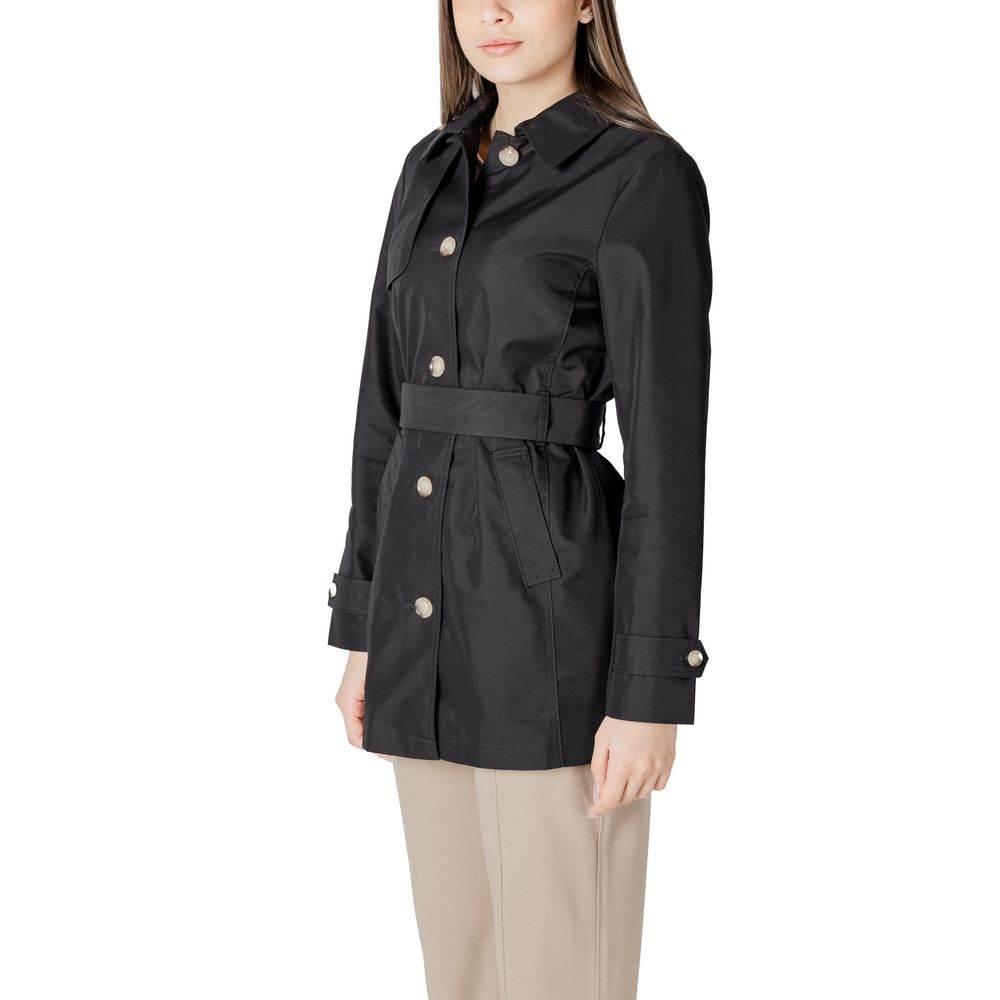 Street One Black Cotton Jackets & Coat - Hilstor