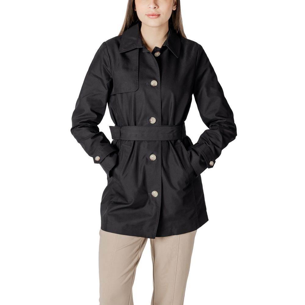 Street One Black Cotton Jackets & Coat - Hilstor