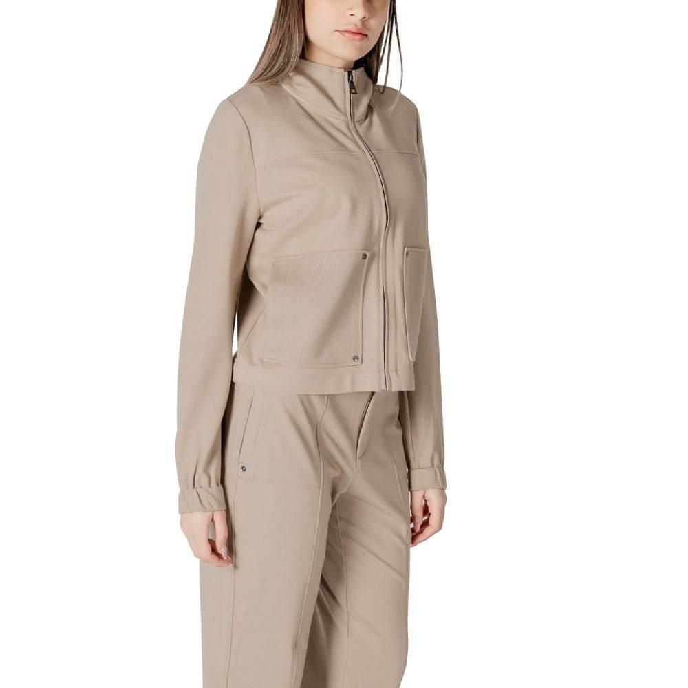 Street One Beige Viscose Jackets & Coat - Hilstor