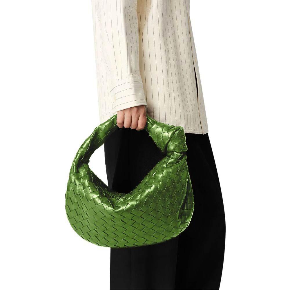 Bottega Veneta Green Leather Handbag - Hilstor