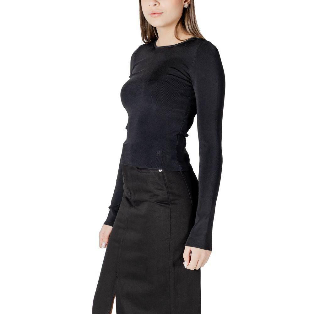 Calvin Klein Jeans Black Rayon Tops & T-Shirt - Hilstor