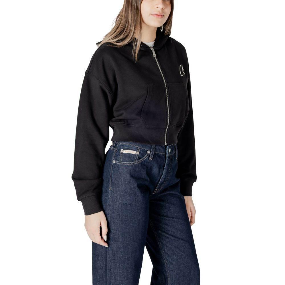 Calvin Klein Jeans Black Cotton Hoody - Hilstor