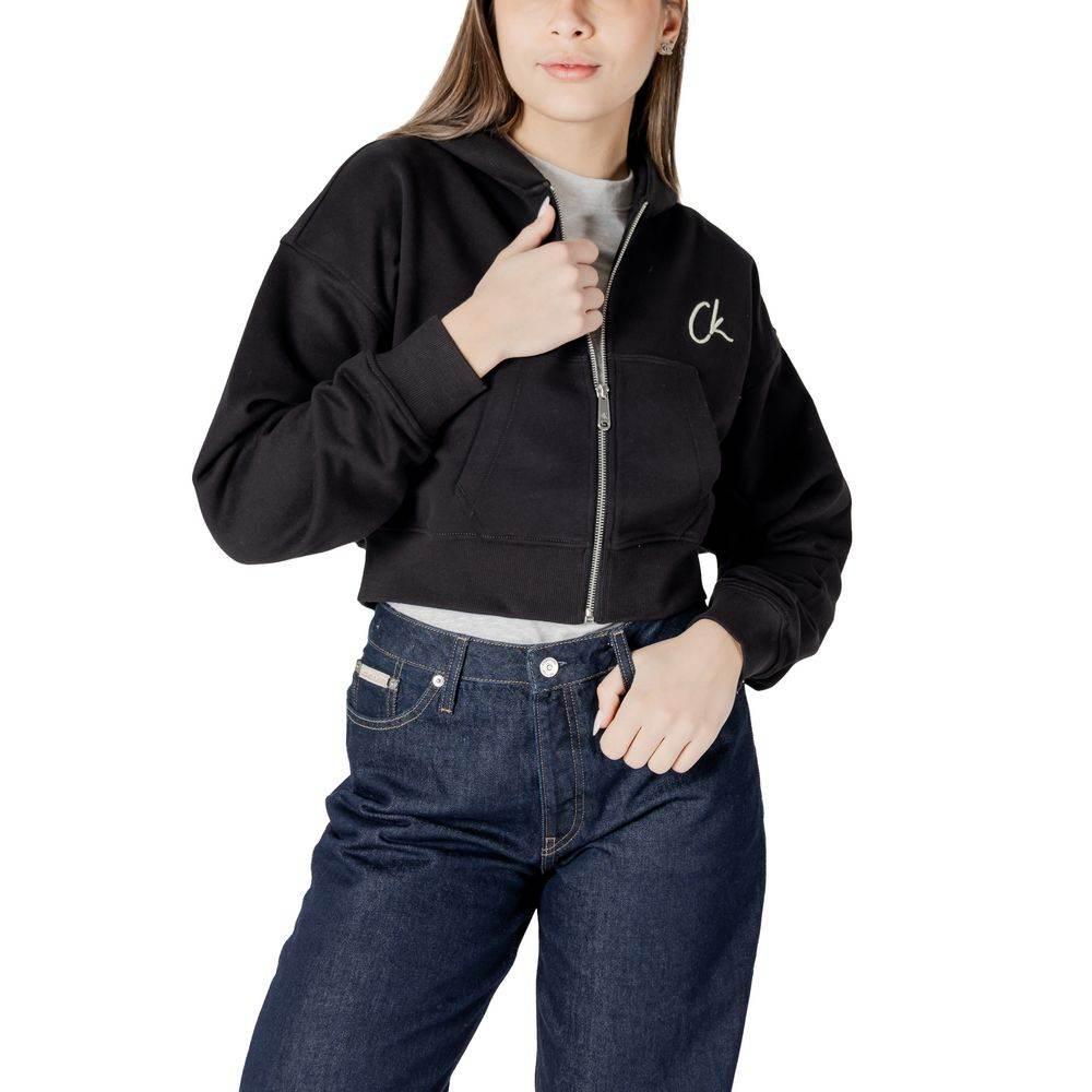 Calvin Klein Jeans Black Cotton Hoody - Hilstor